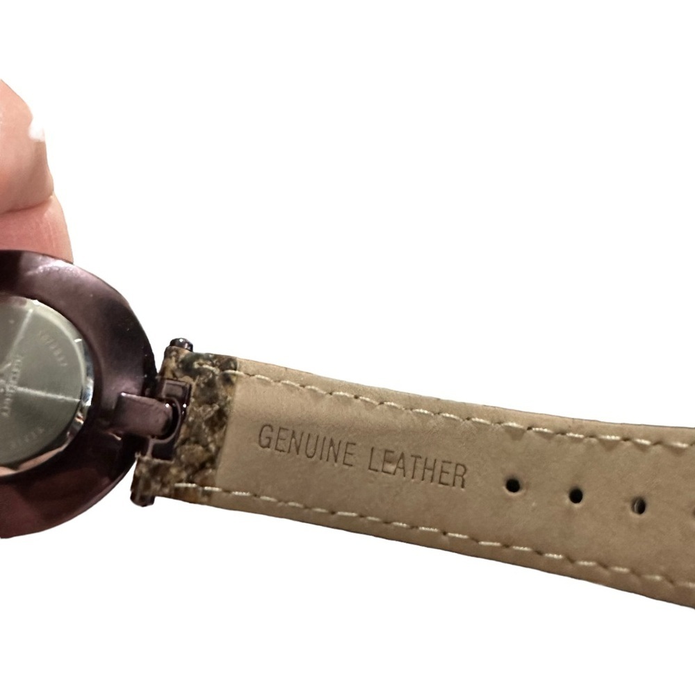 Anne Klein Brown Reptile Print Genuine Leather Watch 10/9837 New Battery - Picture 6 of 8